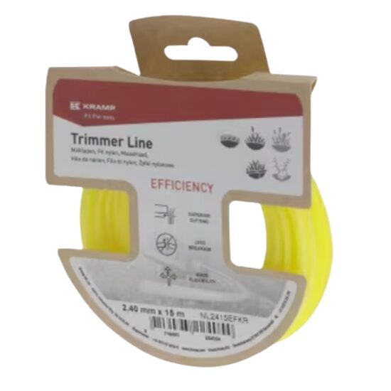 Trimmera aukla Ø2,4x15m, apaļa, dzeltena, Kramp Efficiency